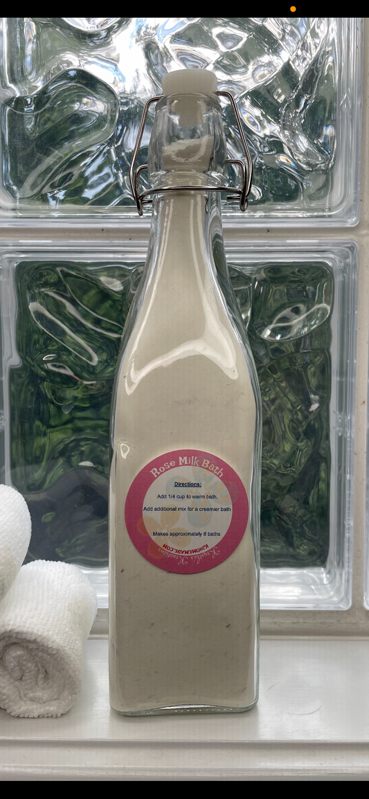 Rose Milk Bath Mixture in Bottle
