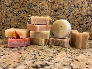 A collection of hand made organic small batch soaps 